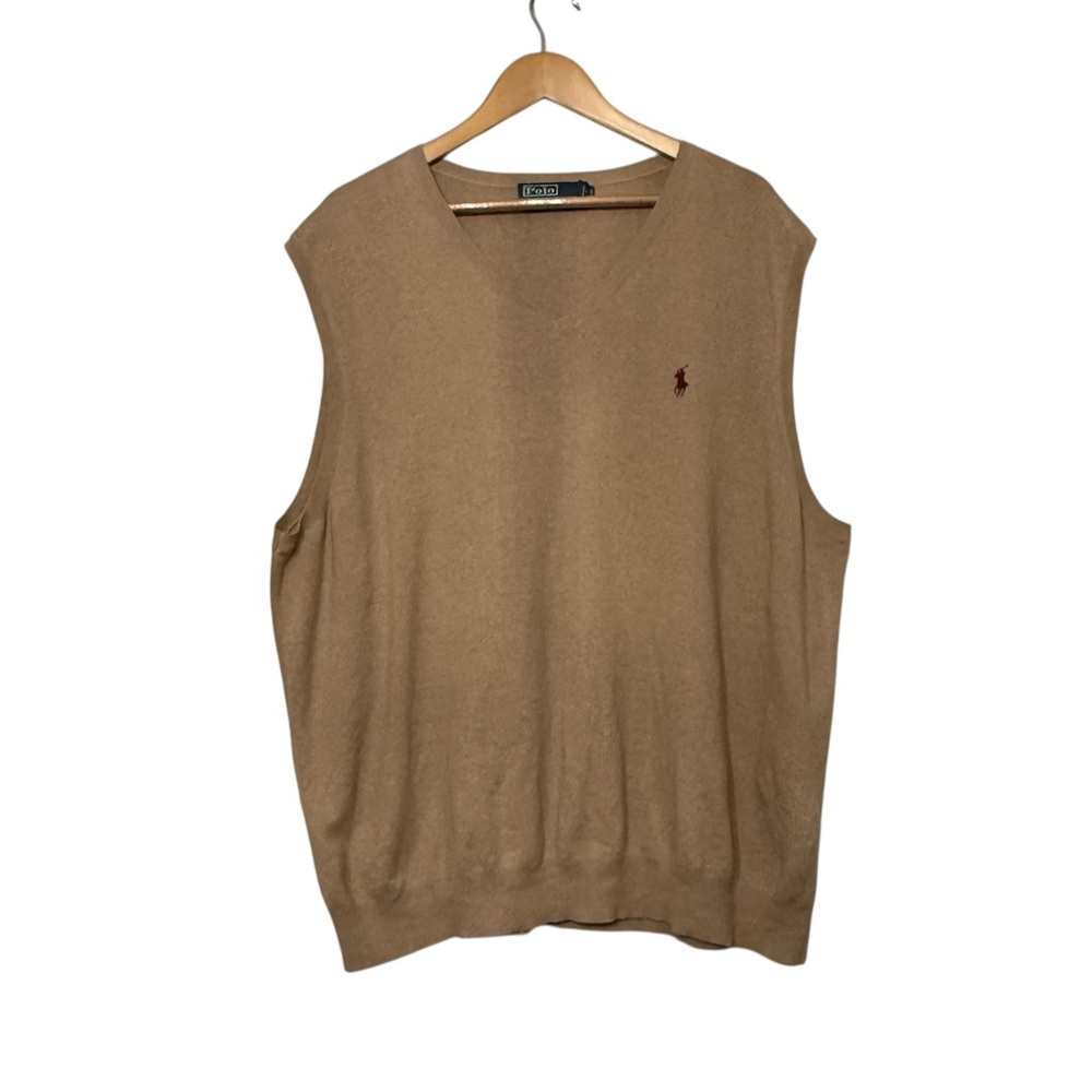 Polo Ralph Lauren Sweater Vest Tan Neutral Teacher Business Casual Men’s 2XB